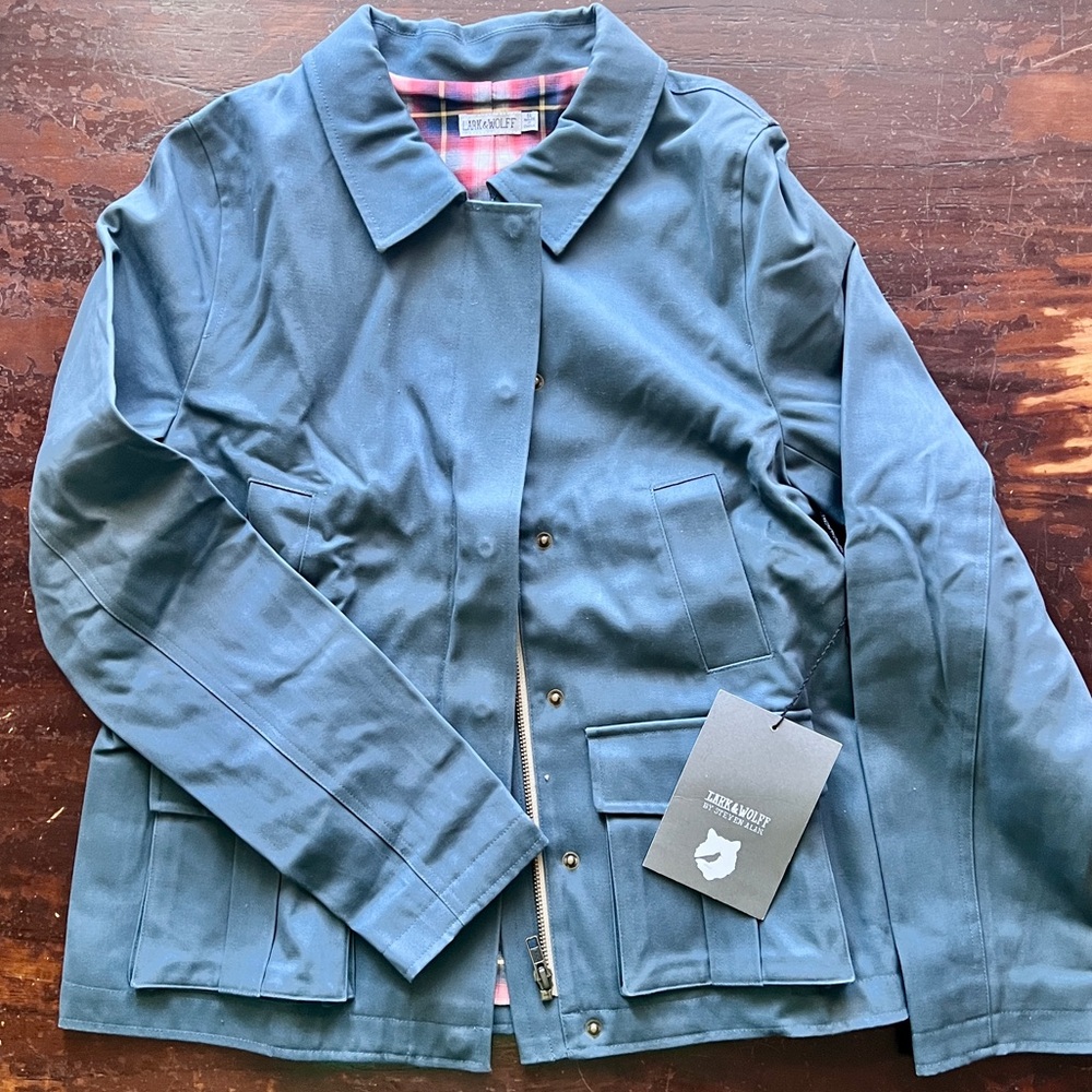 NWT Gray Women's Utility Jacket by Lark & Wolff Classic Pocket Design Small